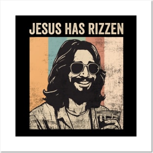 Jesus Has Rizzen Funny Christian Humor He Is Rizzin Posters and Art